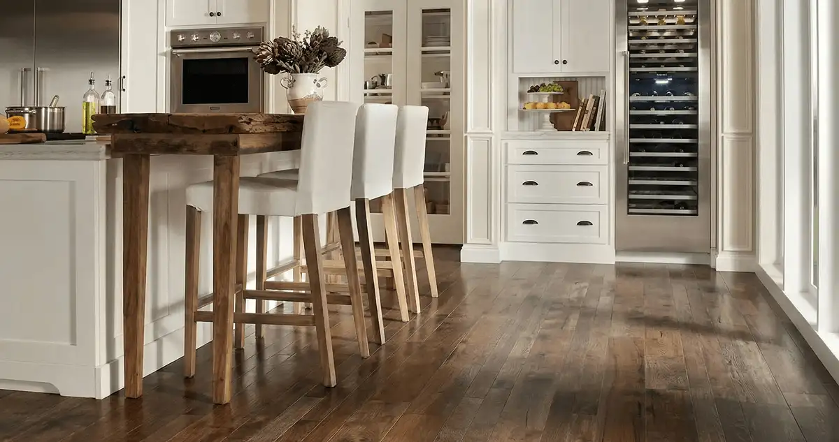 Professionally installed and refinished hardwood flooring in a residential home, showcasing smooth finish and natural wood tones in Oakland, CA