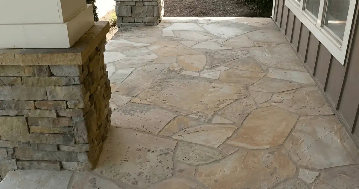 House entrance with professionally installed stone flooring in Oakland CA
