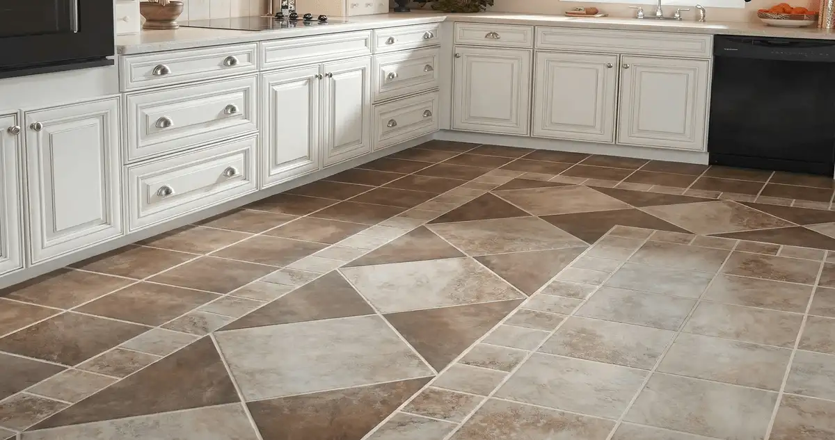 Kitchen with white cabinets and a professionally installed tile floor in Oakland, CA